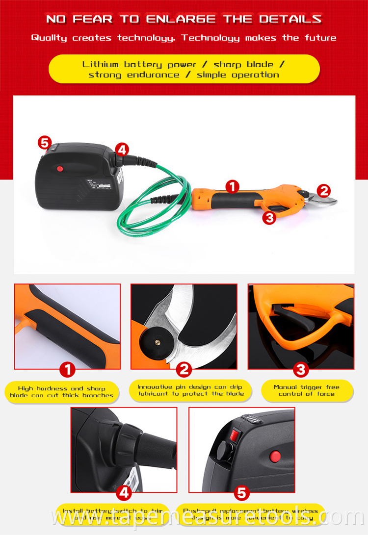 Good quality wired electric pruning shears tree trimmer branch trimming scissors cord pruner garden scissors